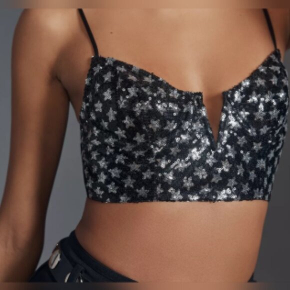 by Anthropologie Sequin Star Print Bralette - Picture 3 of 7